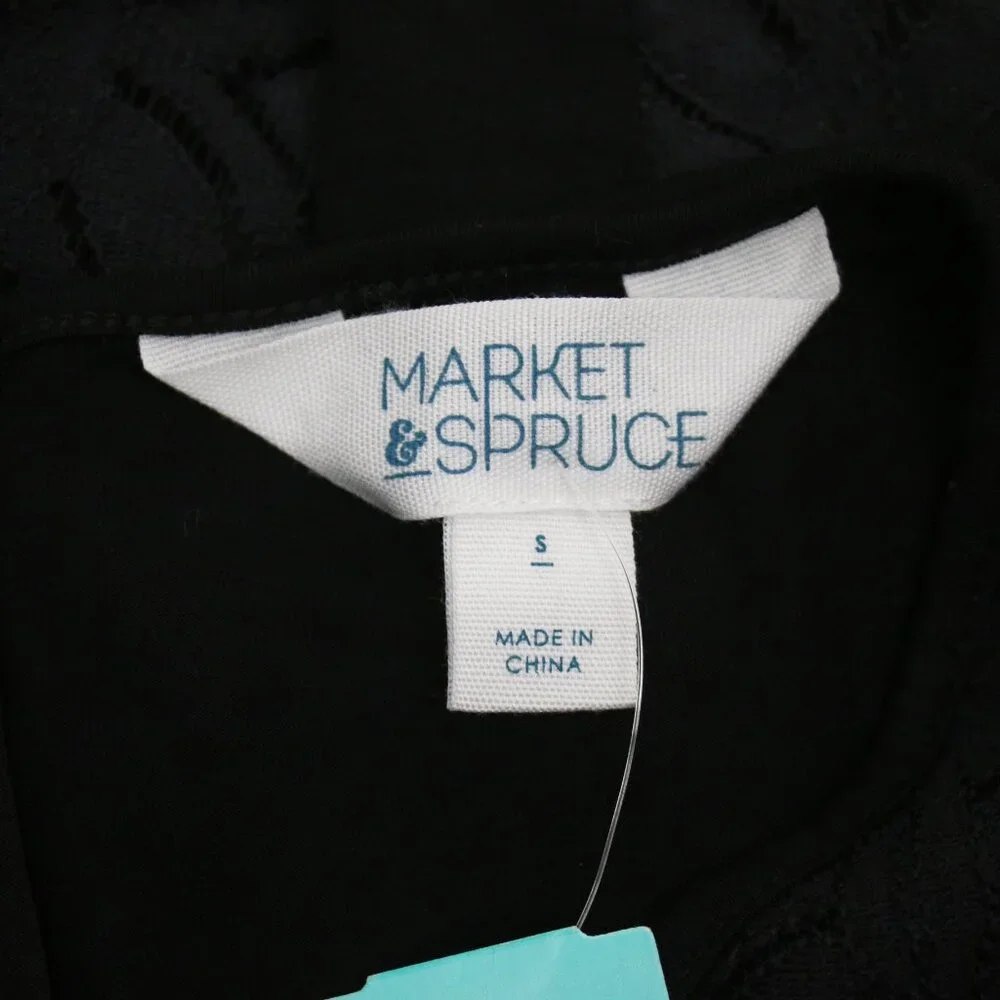 NWT Market & Spruce Womens Small Crochet Lace Top SMALL - Picture 6 of 6